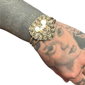 Sterling silver handmade Heart Bracelet with Mickey Mouse Design